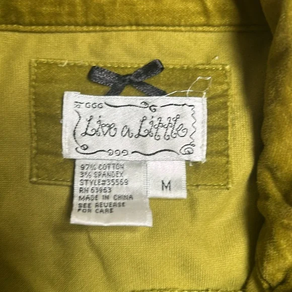 Live a Little Suede Jacket Womens M Button Front Green Fitted - Picture 5 of 9